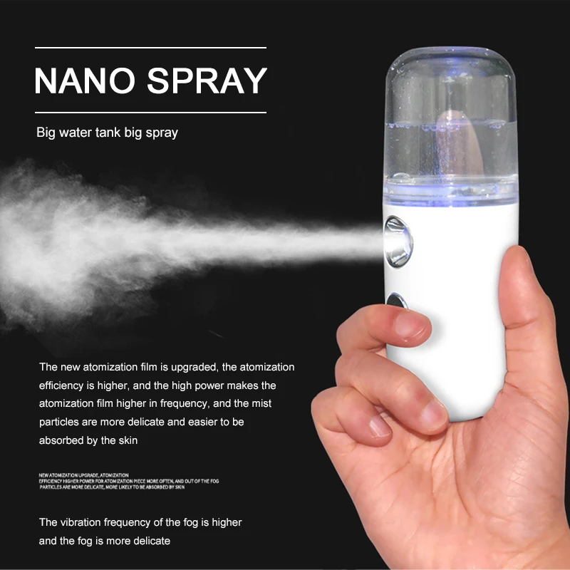 

30ml Nano Facial Steamer USB Face Vaporizer Air Humidifiers Hydrating Moisturizing Anti-aging Wrinkle Antistatic Makeups Tools