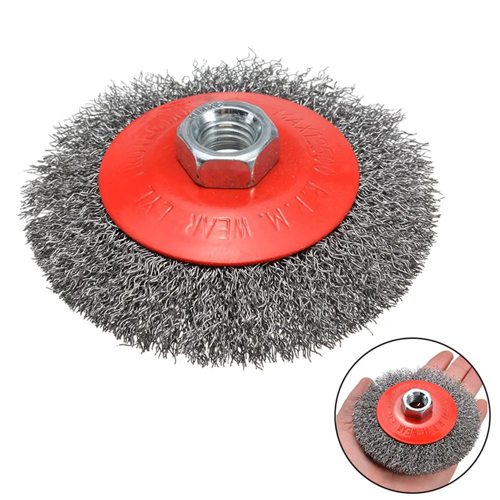 4 Inch M14 Thread Rotary Stainless Steel Wire Wheel Brush For Bench Grinder Abrasive Polishing Cleaning Paints Tools