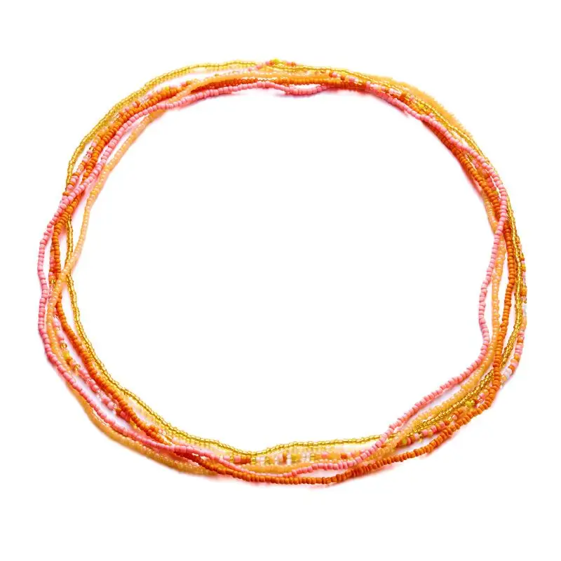 Boho Colorful Beaded Elastic Belly Waist Chain Women Sexy Bikini African Waist Beads Summer Beach Body Chain Jewelry Accessories