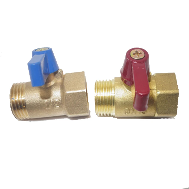 Ball Valve Brass Straight Shank In-Line Male to Female 1/2 DN15