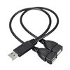 Dual Splitter Adapter Cable One to Two Female to USB 2 Male Power Extension Cables, High Quality USB 2.0 Cable USB Convenience 2