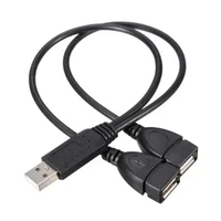 Dual Splitter Adapter Cable One to Two Female to USB 2 Male Power Extension Cables, High Quality USB 2.0 Cable USB Convenience 2