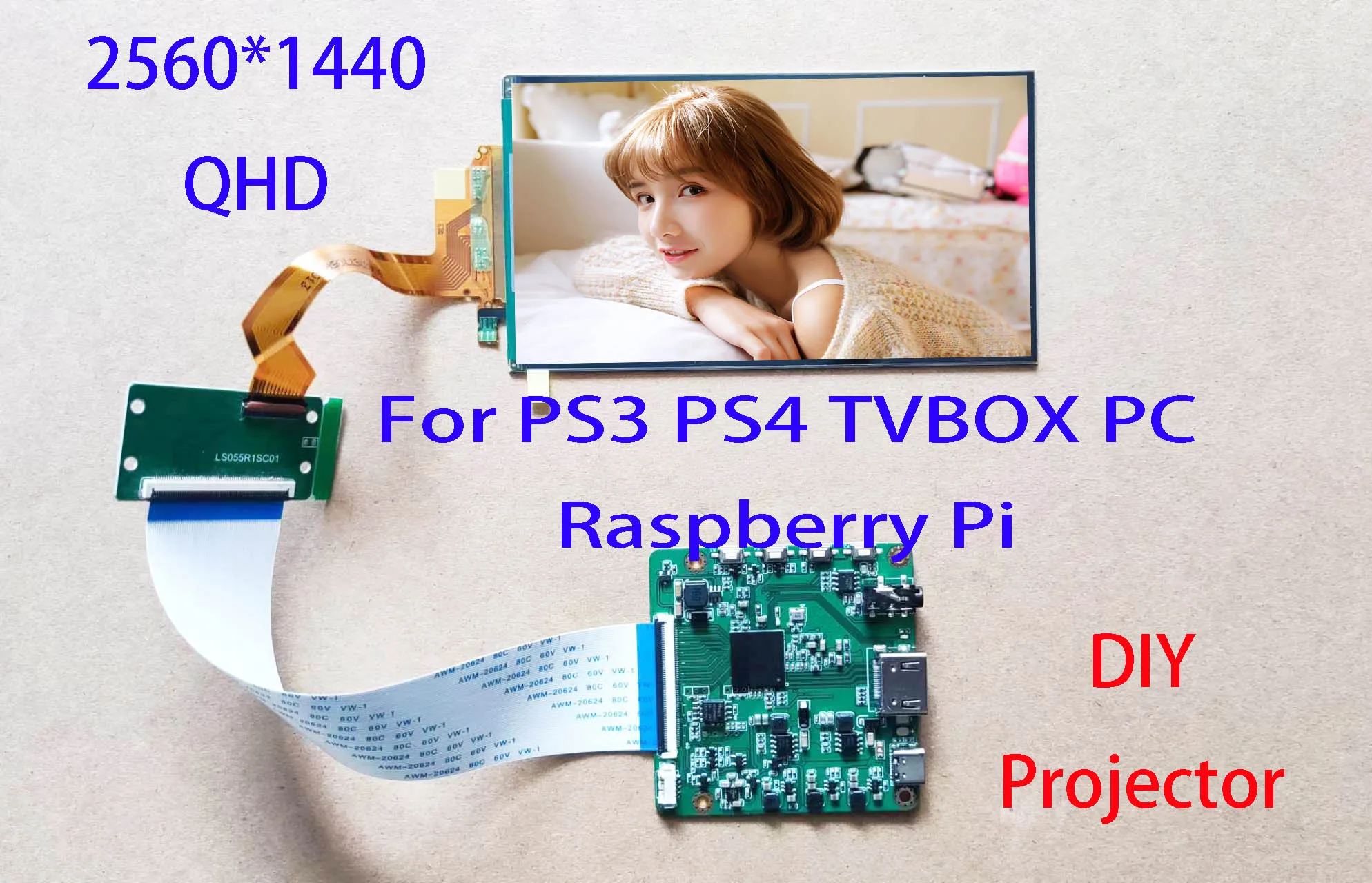 Display LCD para Projetor DIY, Raspberry Pi,