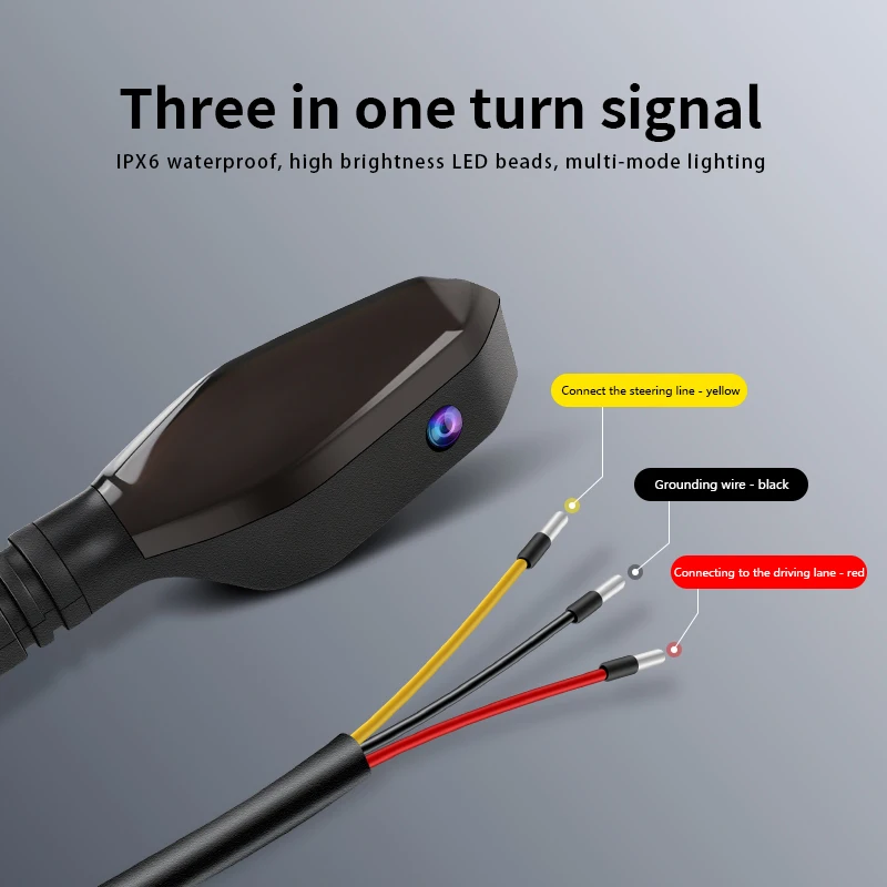 Kit 4 Clignotants Moto Kinstecks - LED Ambre Et Blanc/rouge - 12V - Effet Fluide - étanche IP65 - Pour Feux De Jour, Frein Et Feu Arrière