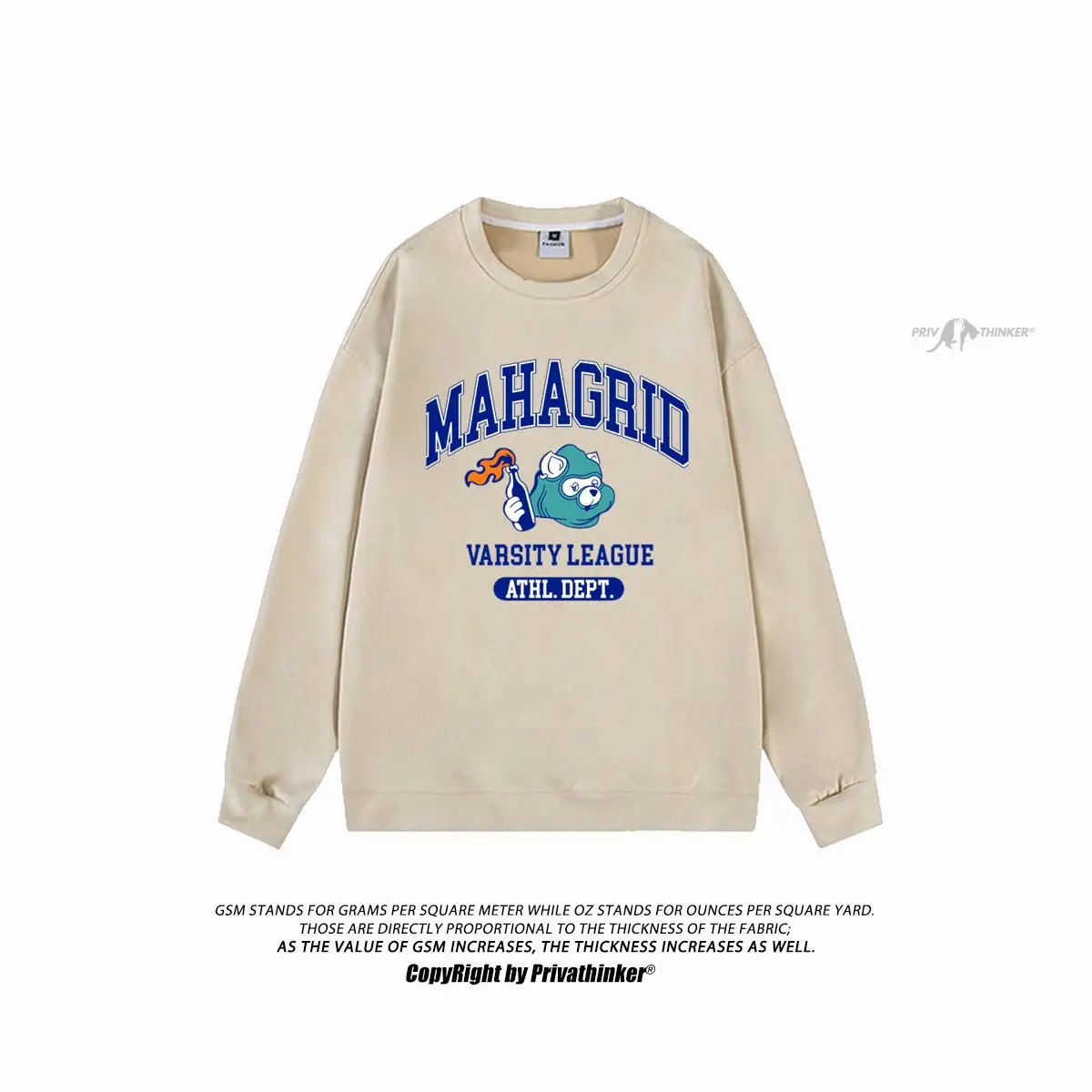 

Privathinker Varsity League Hip Hop Sweatshirt Men'S Loose Straight Long Sleeve Suede Hoodies Unisex Chic Tops Pullovers