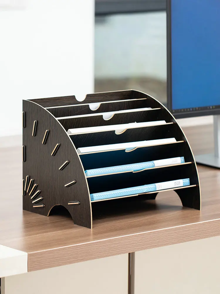 Office Desk Organizer Magzine File Holder Fan-shaped Document Tray Rack A4 Fle Organizer For Desk
