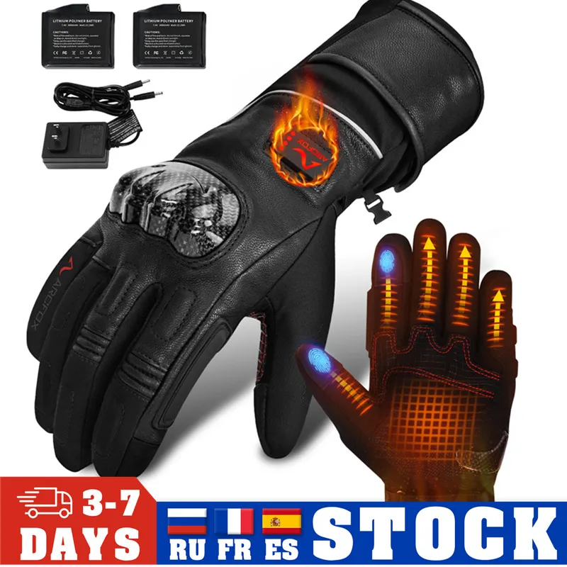 ARCFOX Motorcycle Heated Gloves Rechargeable Electric Adjustable Thermal Motorcross Guantes Winter Warm Windproof Riding Gloves