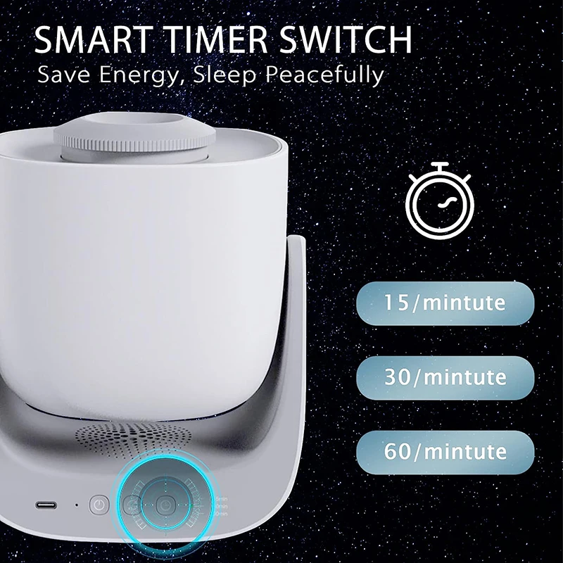 New 7 IN 1 LED Galaxy Projector 360° Rotate HD Rechargeable Starry Sky Star Night Light Nebula Projector Kids Ceiling Room Decor