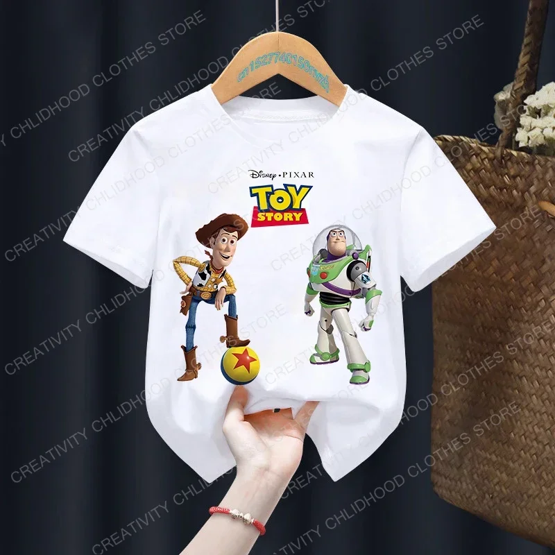 New Toy Story Children T Shirt Woody Buzz Lightyear Clothes Kawaii Short Sleeve Anime Cartoon Kids Boys Girls T-shirt Casual Top 3
