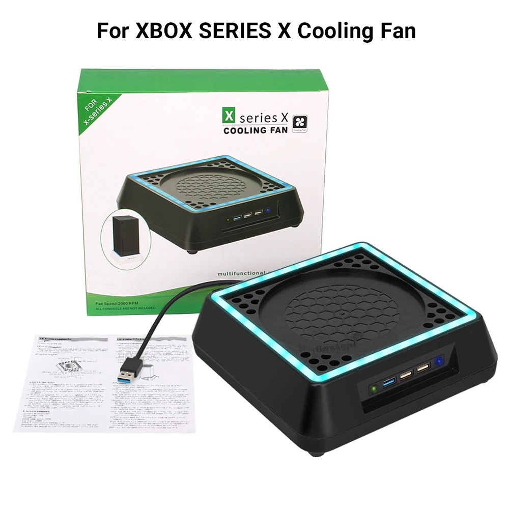 Cooling Fans With Led Light For Xbox Series X External Cooler 3 USB