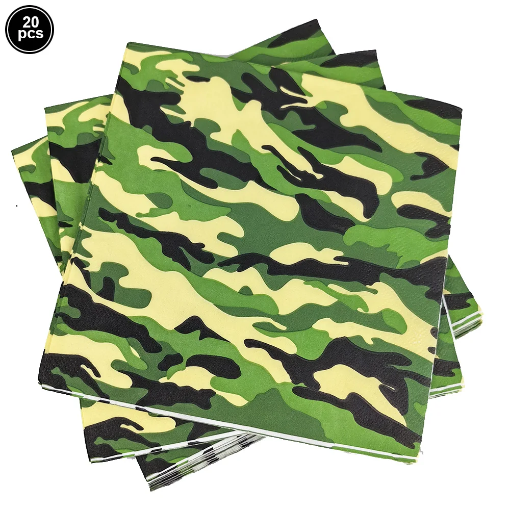 Military-Themed Camouflage Balloon Decorations for Boys' Birthday Party Supplies