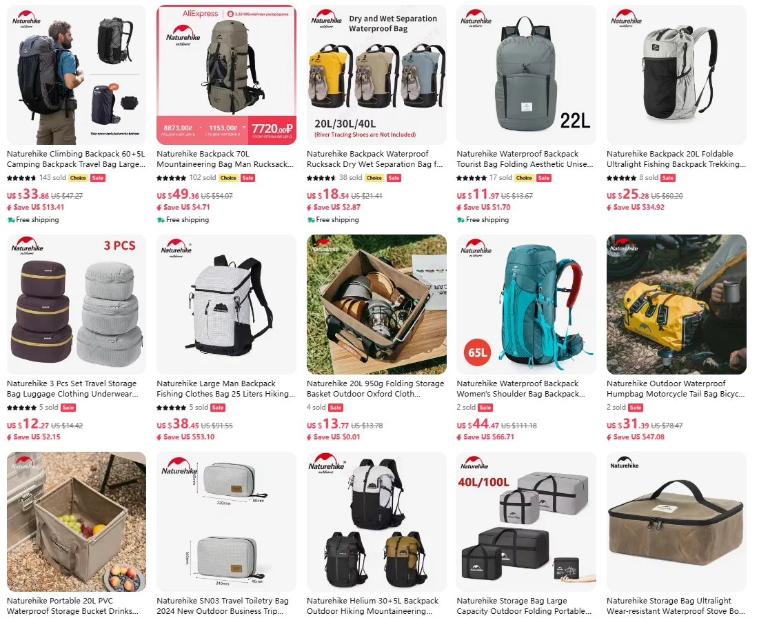 Description Picture 3 of itemNaturehike Climbing Backpack 60+5L Camping Backpack Travel Bag Large Capacity Military Mountaineering Backpack With Rain Cover