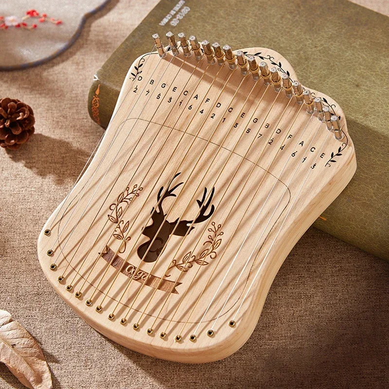 Cega 17 Strings Lyre Harp Solid Beech Wood Harp Portable Mini Lyre Piano Beginner Kid Stringed Instruments with Accessories Gift harp musical instrument