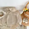 INS Spring and Autumn Infants' 0-3 Year Old Girl Baby Fashion Ruffle Collar Knitted Coat Small Cardigan Sweater Top 3