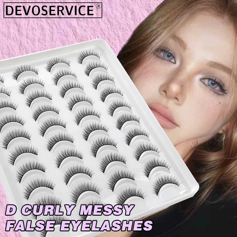 

20 Pairs Russian Strip Lashes Natural Realistic 3D False Eyelashes Fluffy Soft Manga Lash Eyelash Extension Makeup Wholesale