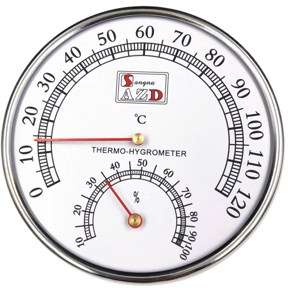 

125mm Sauna Thermometer Stainless Steel Case Steam Sauna Room Thermometer Hygrometer Bath And Sauna Indoor Outdoor Used