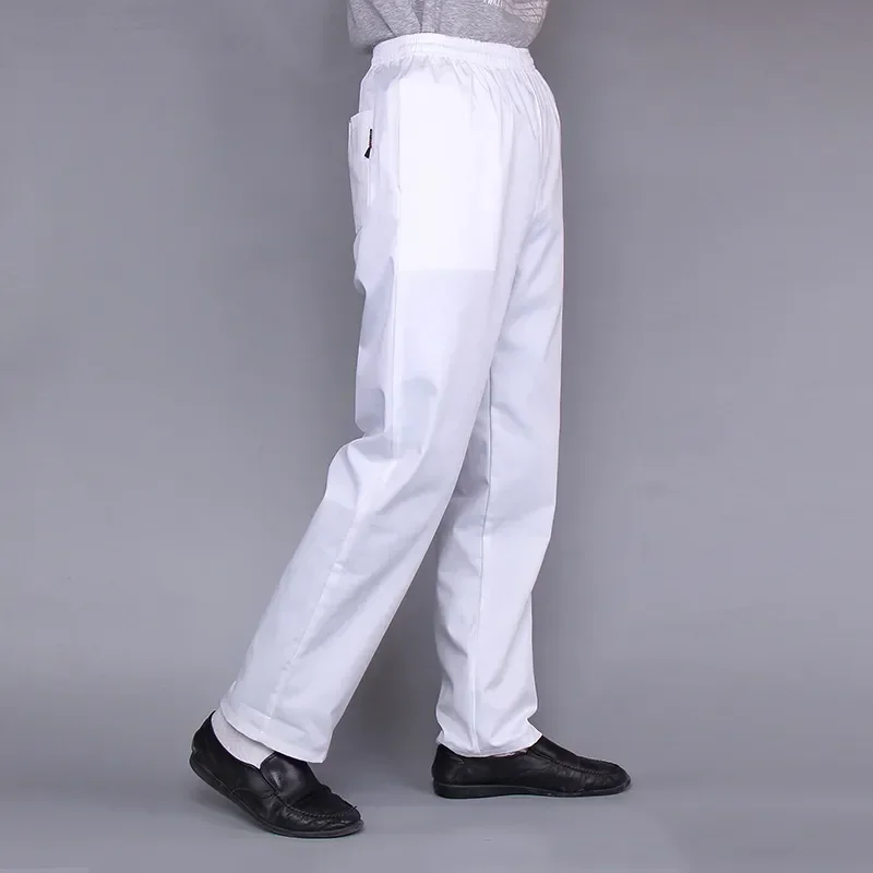 

Kitchen Elastic Pants Cooker Hotel Bakery Trousers Restaurant Uniforms Catering High Zebra Work Quality Clothes Chef White