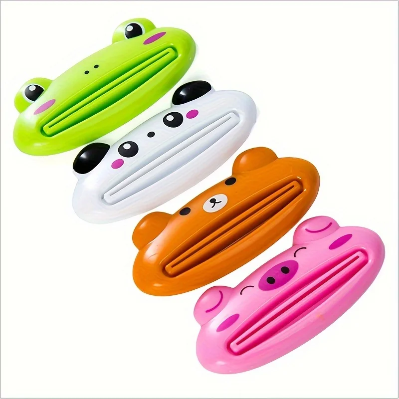 Cute Cartoon Rolling Toothpaste Squeezer Dispenser Facial Cleanser Clips Toothpaste Holder Tube Saver Bathroom Accessories