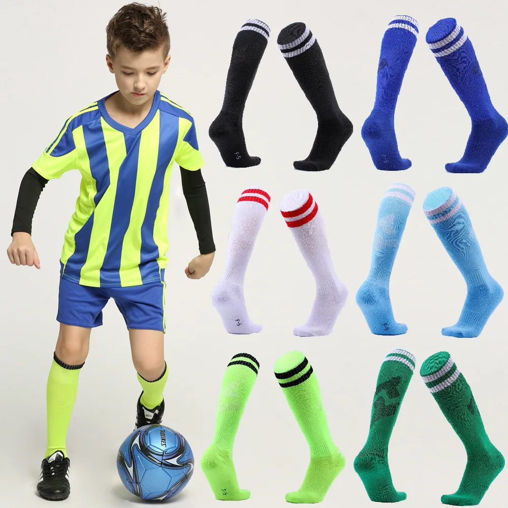 Calcetines de fútbol de alta calidad para niños, medias de tubo largo hasta  la rodilla de algodón, mallas deportivas de béisbol para correr, niño y