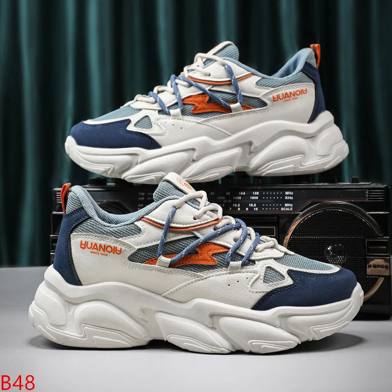 

Korean version of men's mesh thick sole casual shoes for students comfortable and breathable running shoes outdoor sports shoes