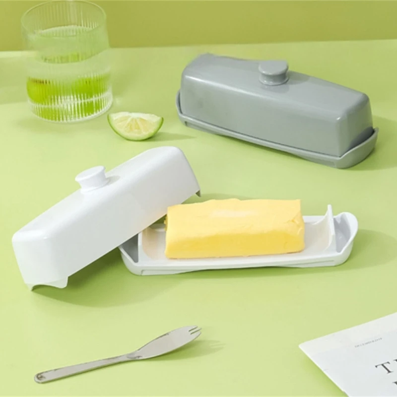 Butter Container with Spoon and Lid Butter Dish with Lid Durable Plastic Holder for Storing and Serving