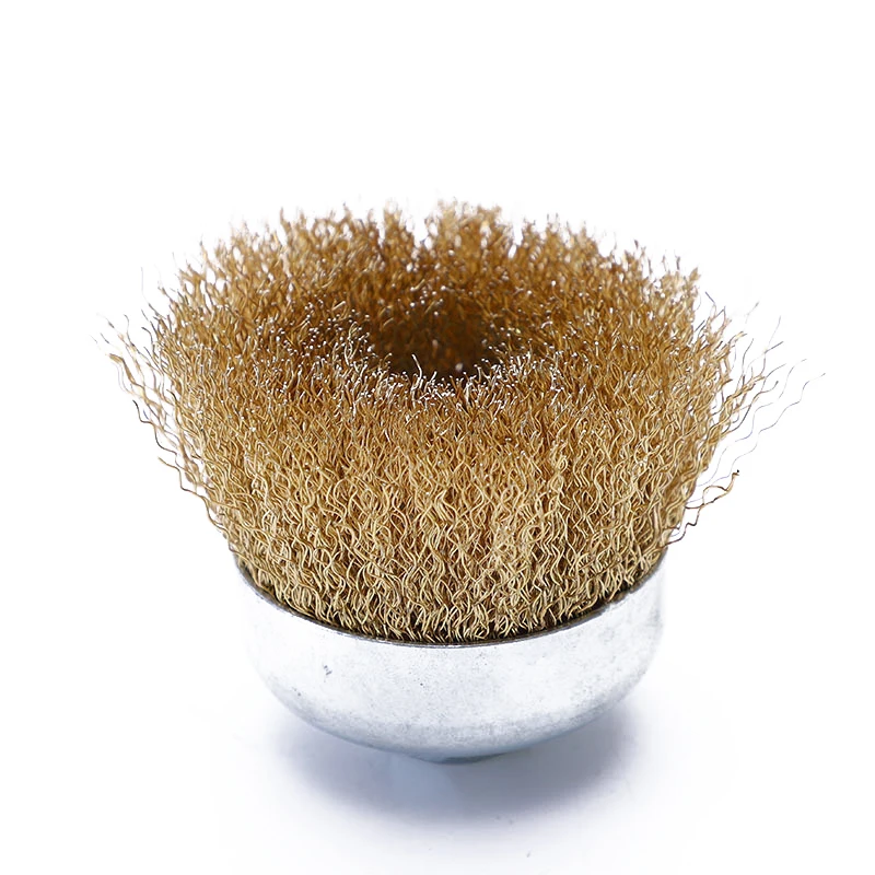 50mm Steel Wire Brush Brass Plated Wheels Brushes Drill Rotary Tools Metal Rust Removal Polishing Brush 5