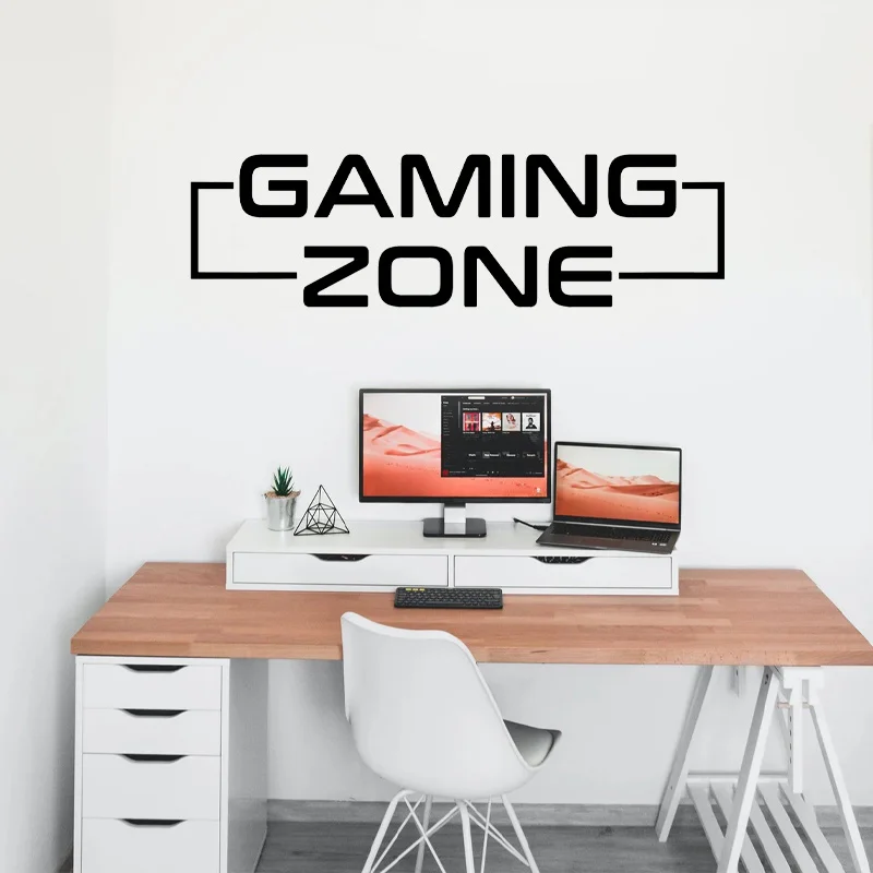Gaming Zone Decals, Gamer Wall vinyl Sticker Controller video game wall decals For Kids Bedroom Vinyl Wall Decal 2260