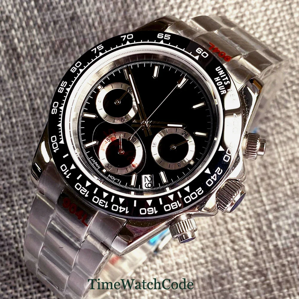 Tandorio-男性用ラバーストラップ付き39mm時計,クォーツムーブメント