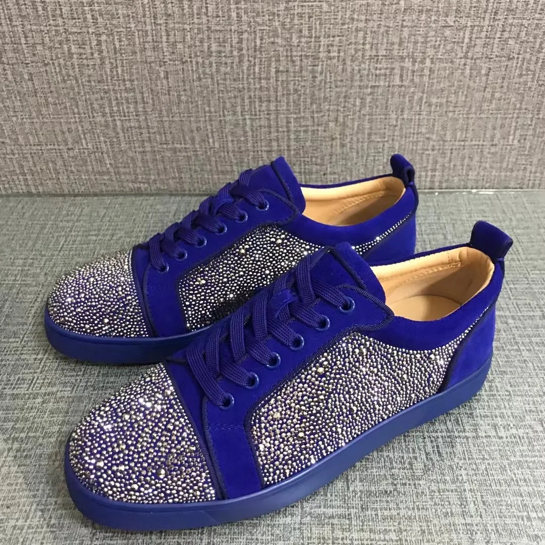 blue suede red bottoms