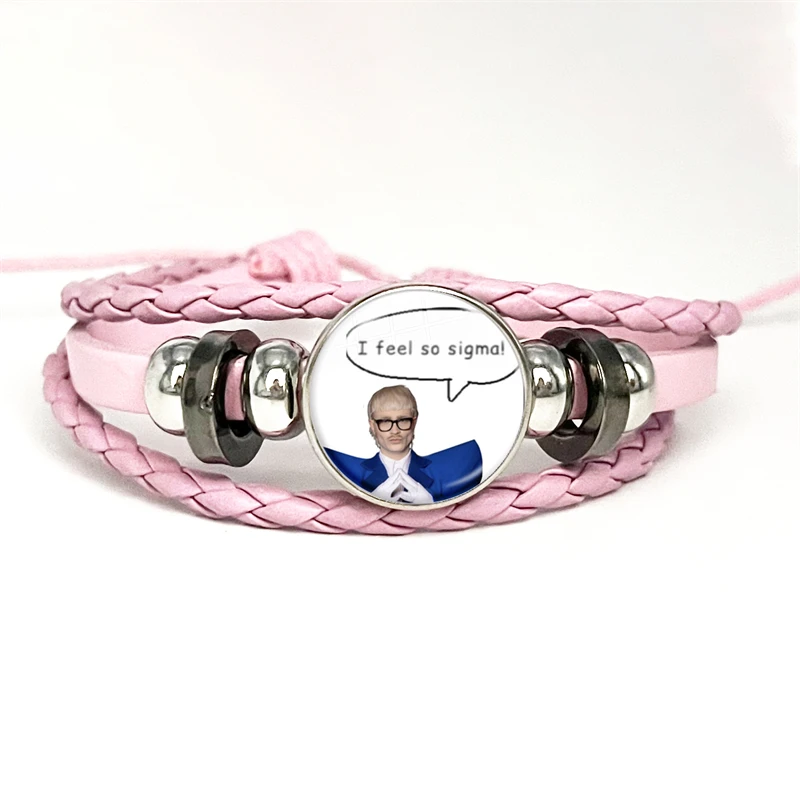 Netherlands Hot Singer Joost Klein Pink Leather Bracelets Glass Dome Snap Button Bracelet & Bangles Cute Fun Meme Jewelry Gift 3