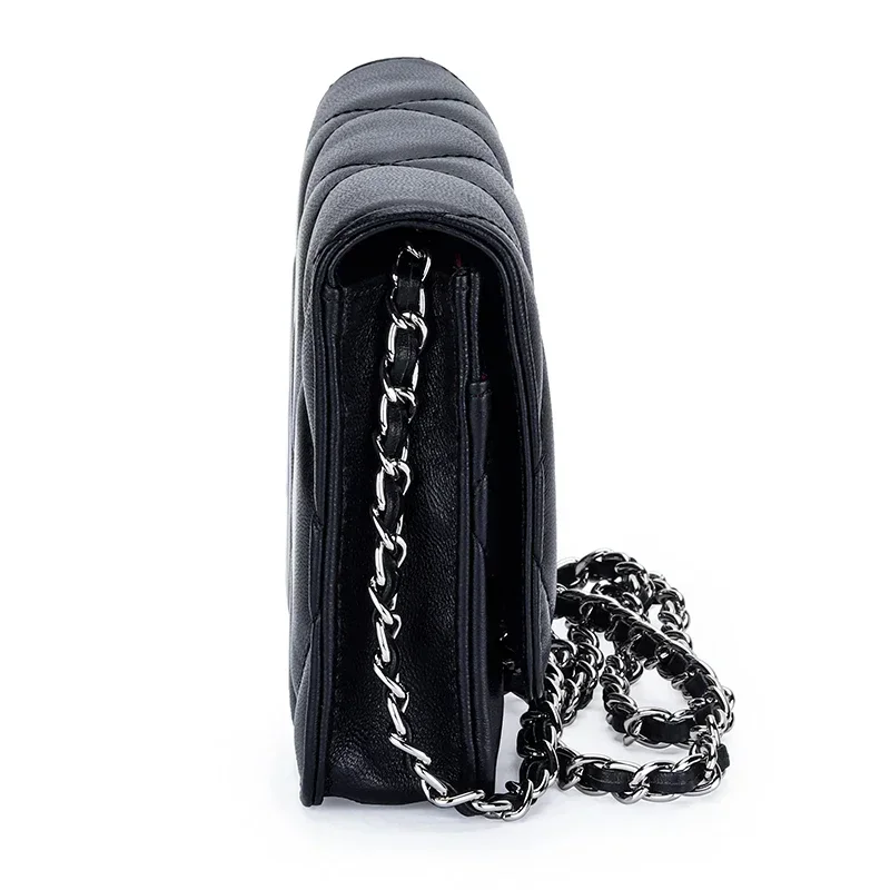 Women's leather diagonal cross bag sheepskin diamond chain fashionable small square bag women's classic small fragrant style bag