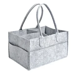 Portable Baby Diaper Bag and Nursery Essentials Organizer (Gray)
