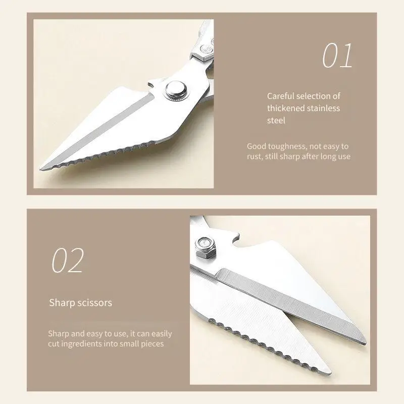 Description Picture 4 of itemNew Version Thickened Household Stainless Steel Multi-Function Heavy-Duty Poultry Shears, Kitchen-Specific Food Scissors,