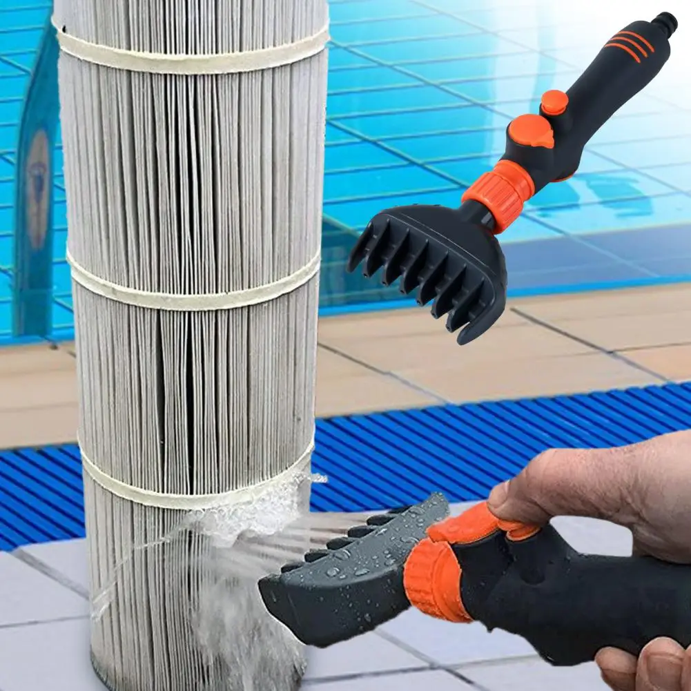 Swimming Pool Cartridge Filter Cleaner with Handle One-key Start Hot Tub SPA Water Filter Cleaning Hose Attachment Tool pool cleaning tool swimming pool cleaning kit pool filter cleaner
