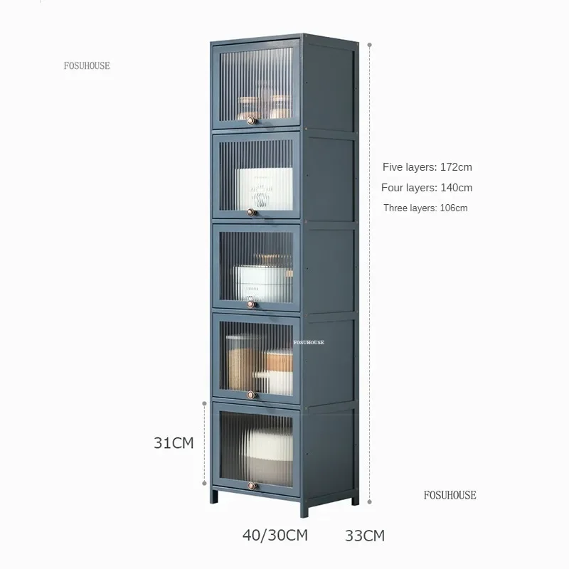Acrylic Multi-layer Kitchen Cabinets for Kitchen Household Dustproof Cabinet Modern Convenient Kitchen Cabinets for Cafes 6