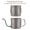 400ml Pour Over Kettle Gooseneck Coffee Kettle and Cup Set with Removable Coffee Spout and Folding Handle Ti Pour Over Kettle 3