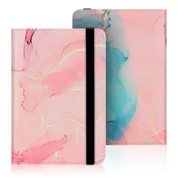 Universal 6 - Inch E - Book Reader Protective Case with Hand Strap and Full Coverage Protection (Pink Marble)