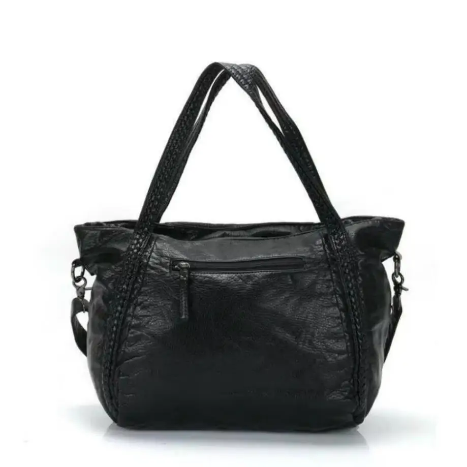 1 Pcs Spring/Summer New One Shoulder Large Bag Korean Version Washed Leather Women's Versatile Woven Handheldp