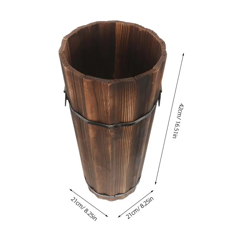 Umbrella Holder NEW Wooden Umbrella Bucket Stand Hotel Vinegar Walking Stick Wicker Shelf Stands for Entryway Outdoor SpaceSaving Holder Office