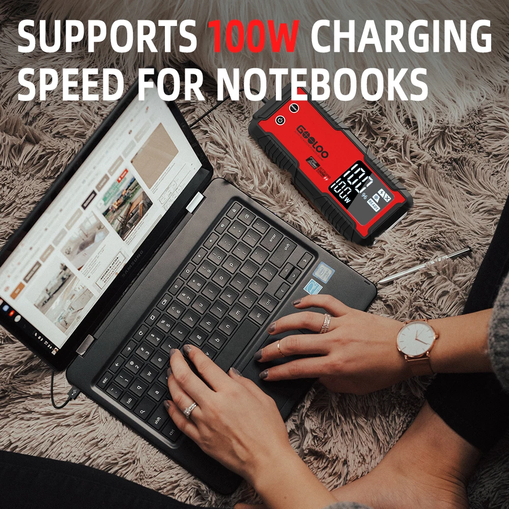 GOOLOO 59.2Wh سيارة الانتقال كاتب قوة البنك 3000A...