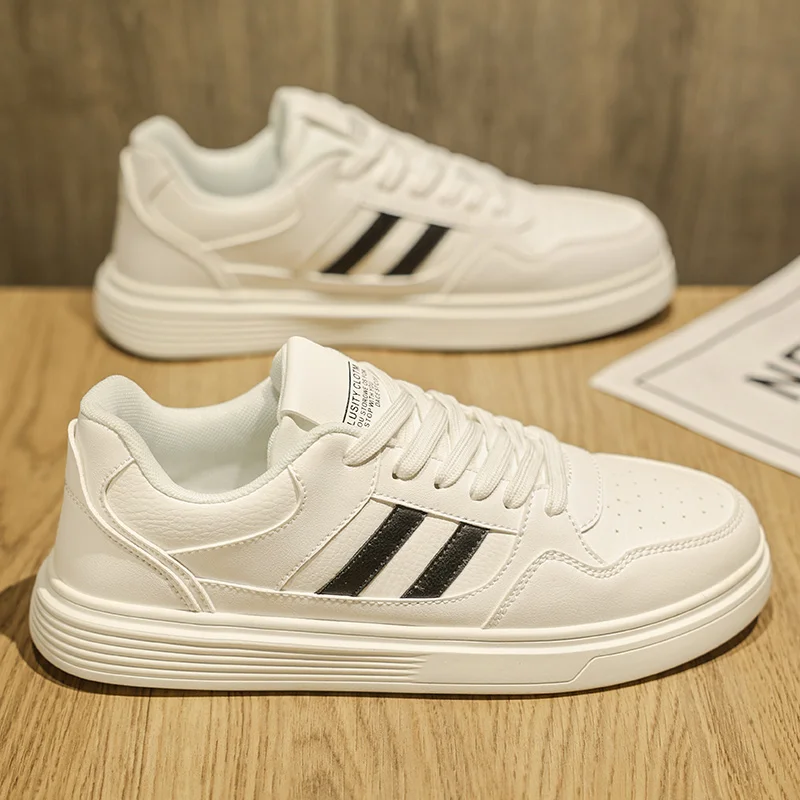 

Кроссовки мужские с круглым носком, дышащие эластичные удобные, модная повседневная обувь, красивые, белые