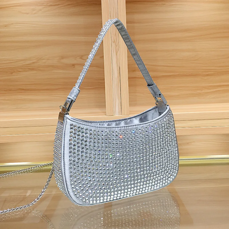 thumbnail image 1 of JIOMAY - Bolso de mano elegante con diamantes de imitación, bolso de diseñador de lujo, bolsos glamorosos para mujer, bolso de mano de noche, bolsos de hombro para fiesta, 1 of 5