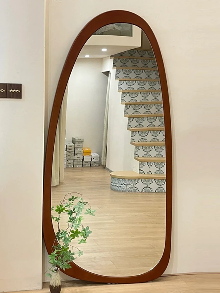 

Oval Floor Mirror Irregular Mirror Clothing Shop INS Hanging Mirror Full Body Mirror Household Wall Hanging Dressing Mirror