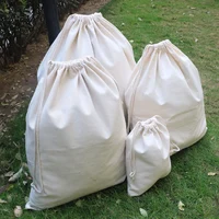 48x60cm 65x75cm 75x120cm Cotton Canvas Drawstring Storage Bag Home Large Size Clothes Quilt Toy Organizer Sundries Storage Sacks 1