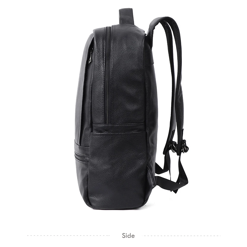 YIFANGZHE Slim Backpack for Men,Top Layer Cowhide Genuine Leather Men's Backpack Business Casual Waterproof Pack Male for 15.6 