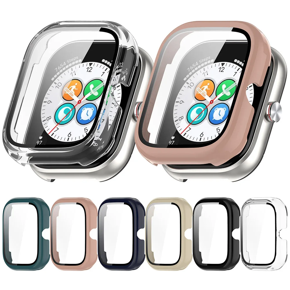 PC Watch Case with Tempered Glass Screen Protector Anti-Fall Watch Screen Protector Dustproof for Honor Choice Haylou Watch