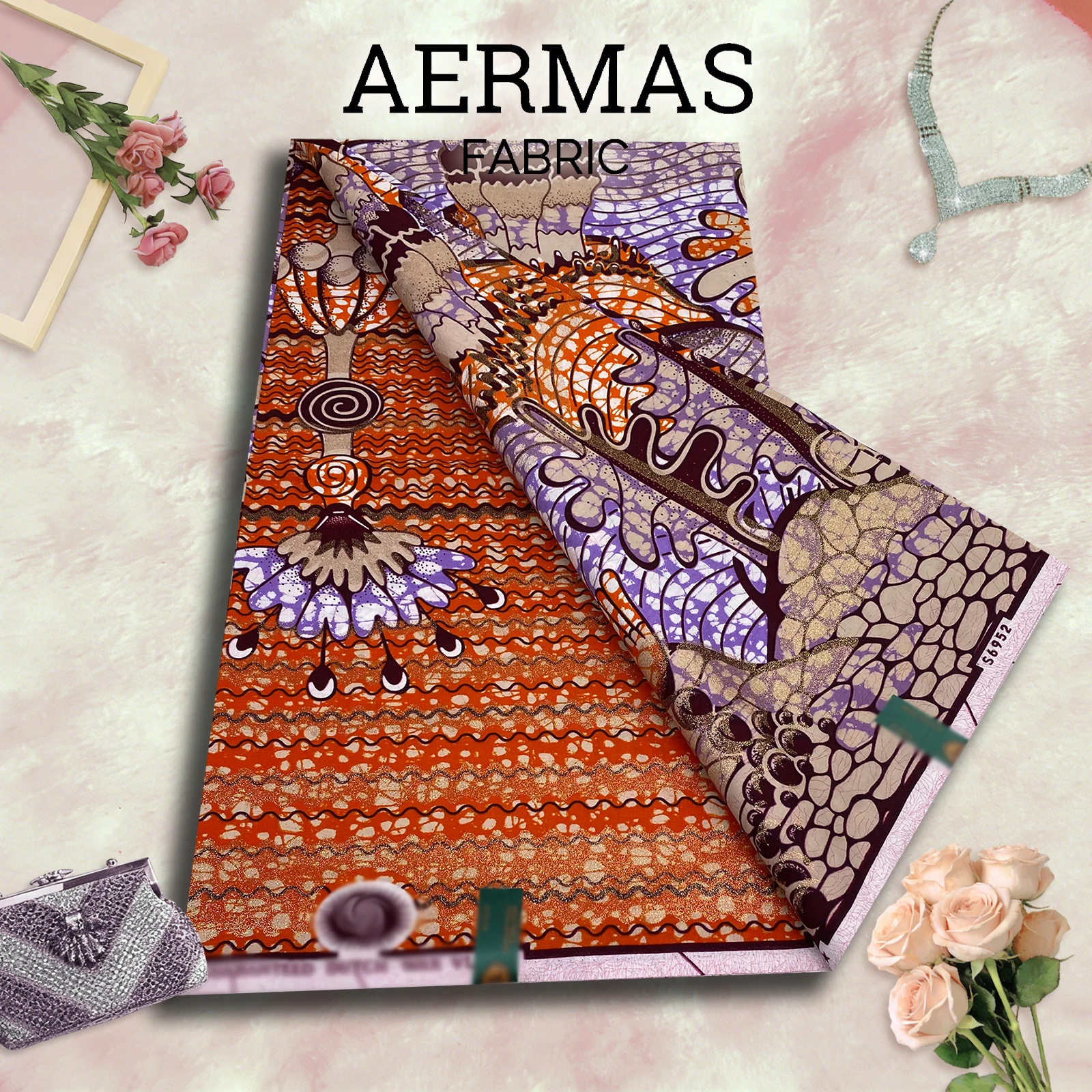 2026 new style grand super African wax fabric 6 yards 100% cotton Ankara couture wholesale for fashion dresses, view 3