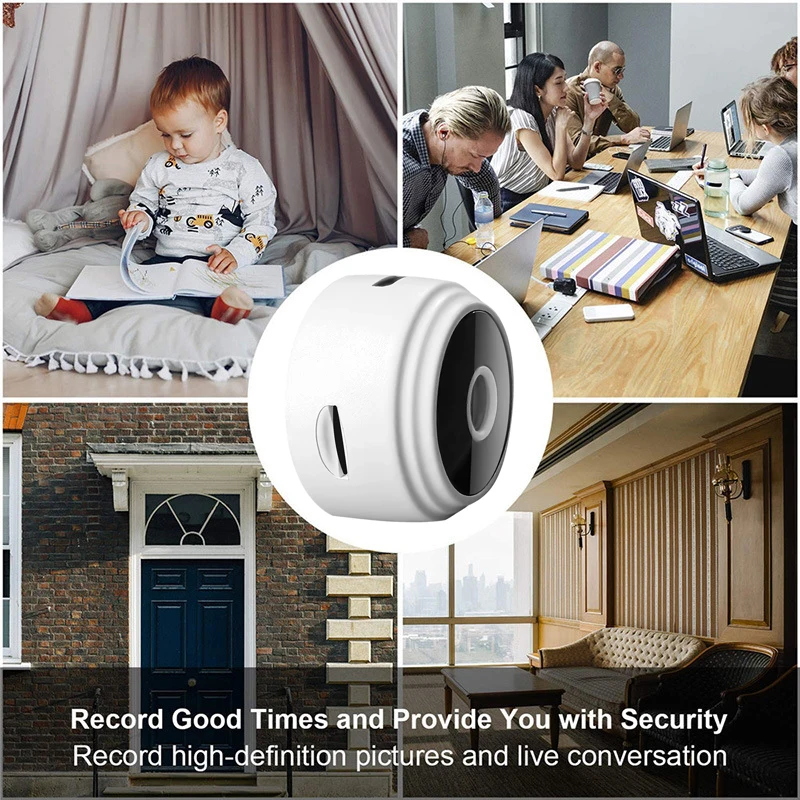 Mini caméra de surveillance vocale sans fil WiFi avec enregistreur vocal intégré pour la maison connectée, idéale pour les bébés et les animaux domestiques._voghion.com