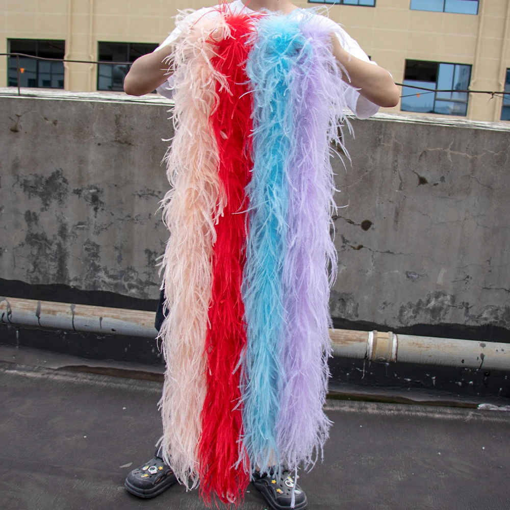 6 Ply Natural Ostrich Feather Boa High Quality Ostrich Plumes Trim