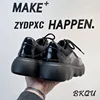 BKQU Male Daddy Shoes 2024 Spring and Autumn Mesh Breathable Black Thick Sole Casual Big Muffin Derby Shoes Advanced 4